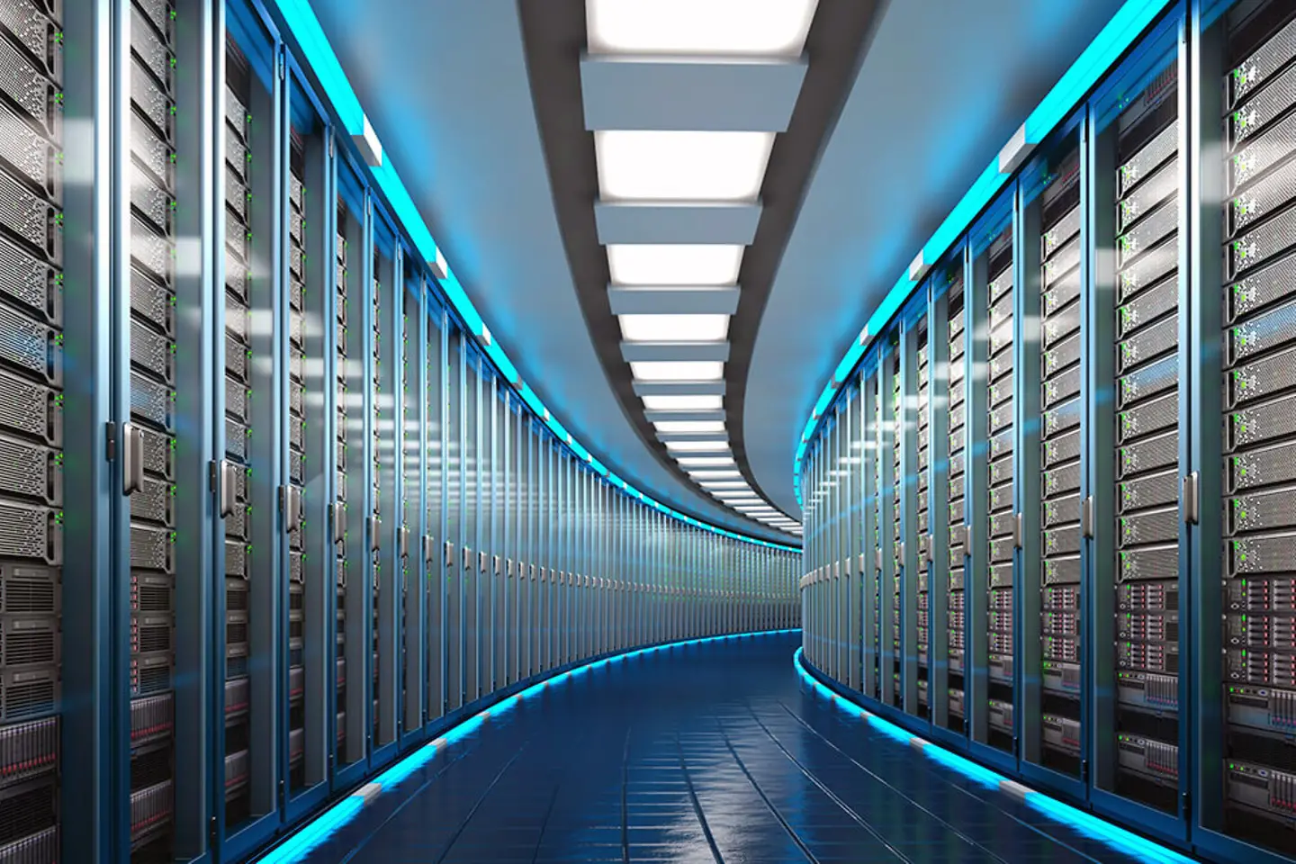 Uitzicht op een modern datacenter