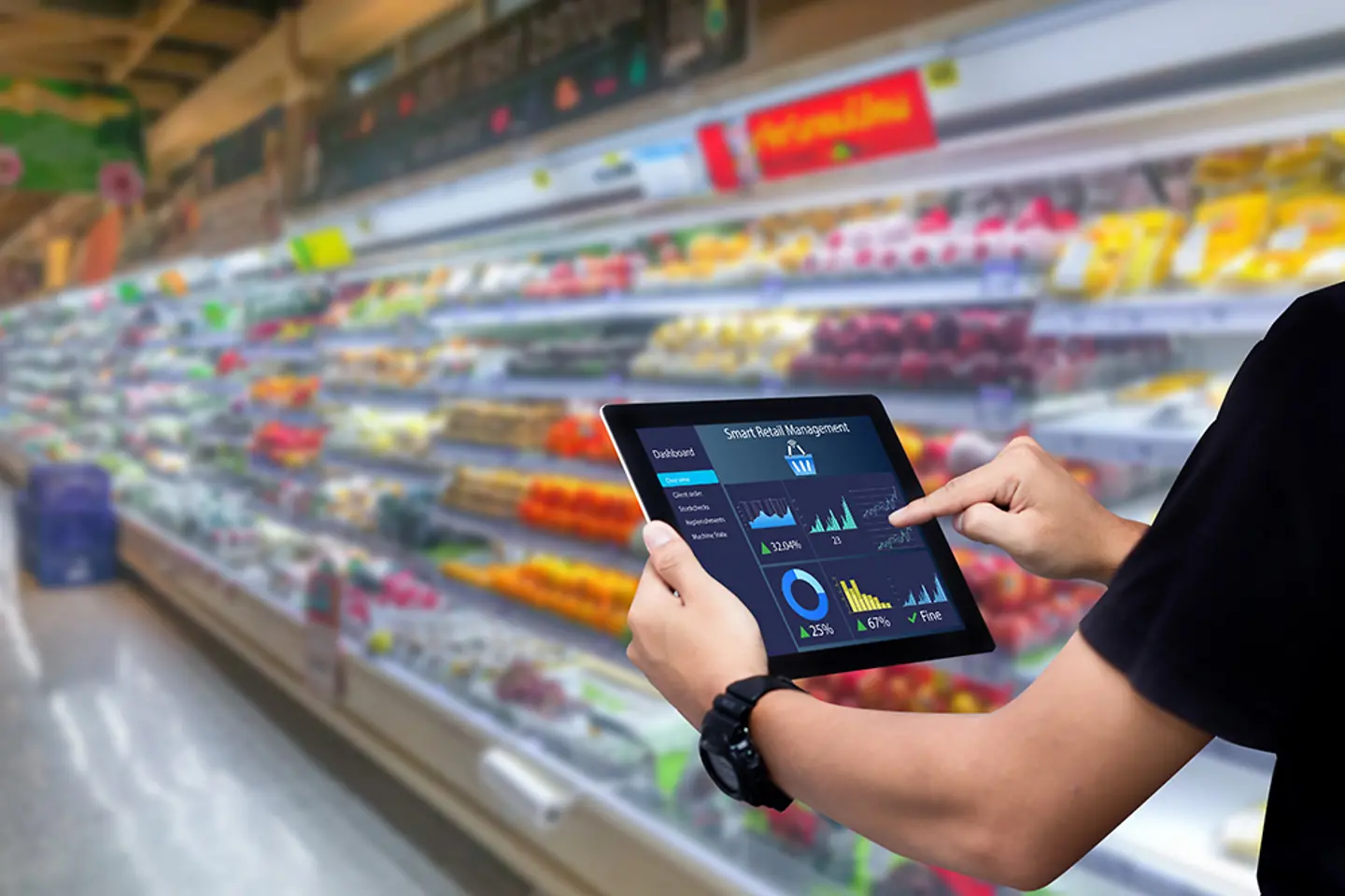 Smart technologies in operation at a retail store