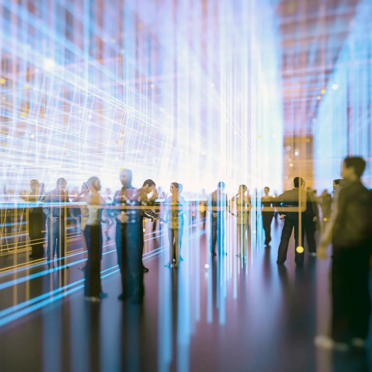 Blurred image of business professionals in an event