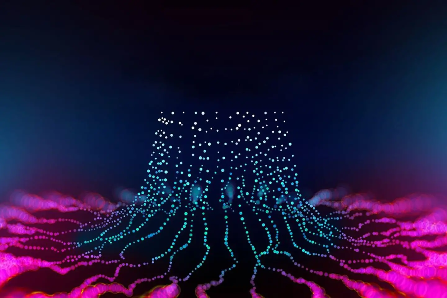 Bright blue and magenta color composition