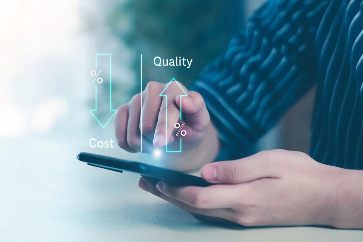  Man with virtual reality glasses gesticulated with his hands