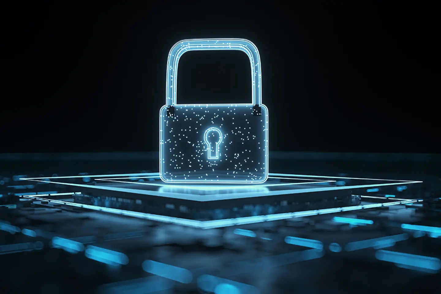 Grafisch veiligheidssymbool op toetsenbord