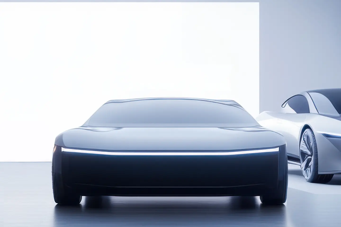 KI-generiertes Bild - Futuristische Autos in einem Autohandel