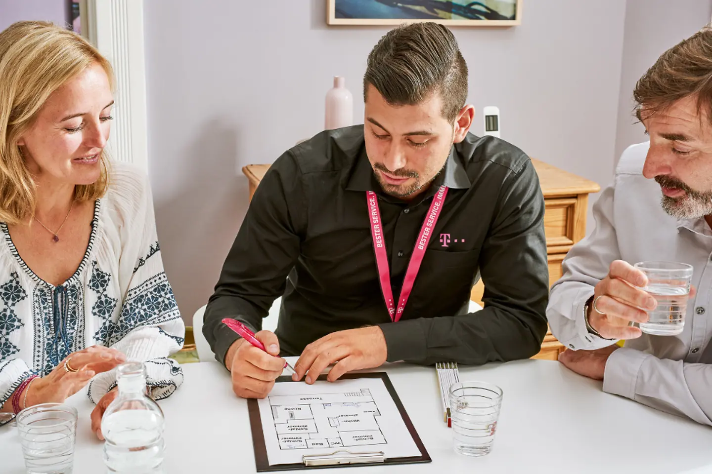 3 Personen zeichnen eine Roadmap