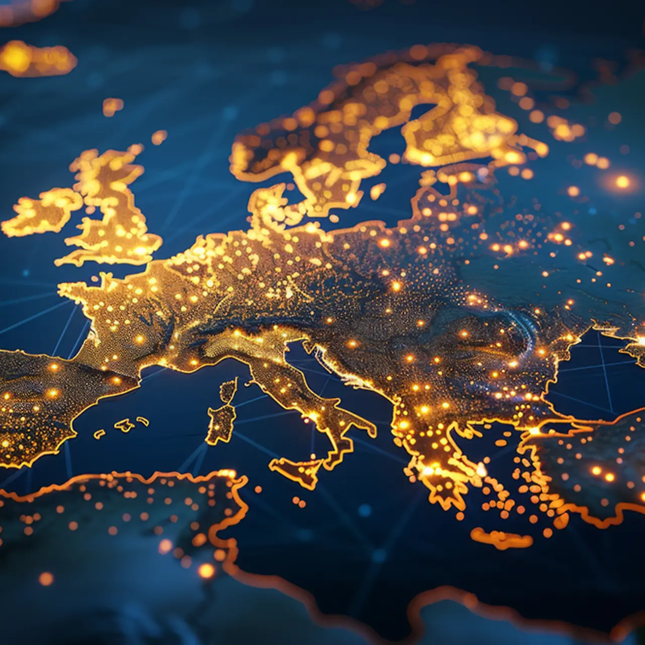 Digital Map of Europe Network Technology 