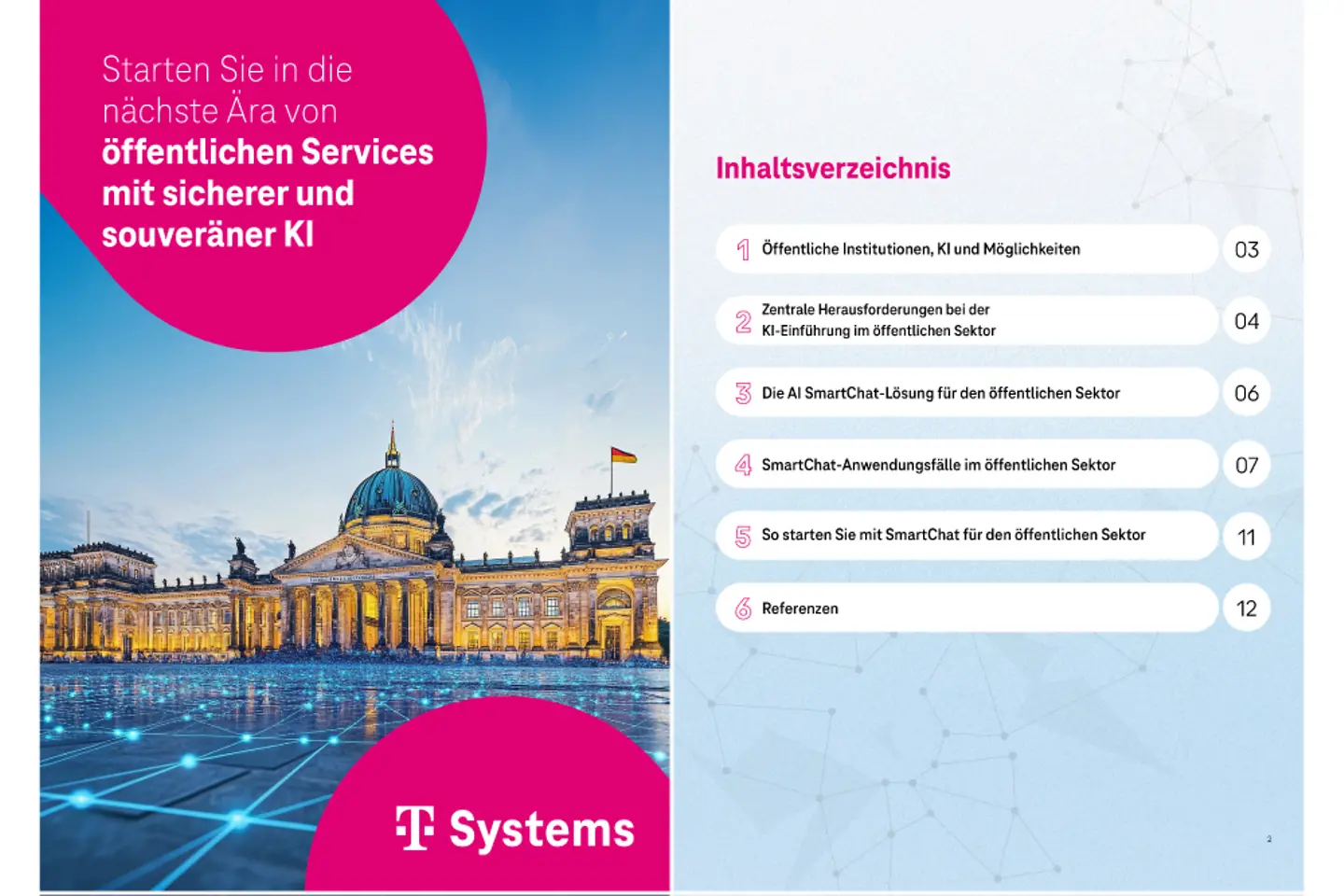 Cover und die nächste Seite als Screenshot des Whitepapers: AI SmartChat für den öffentlichen Sektor