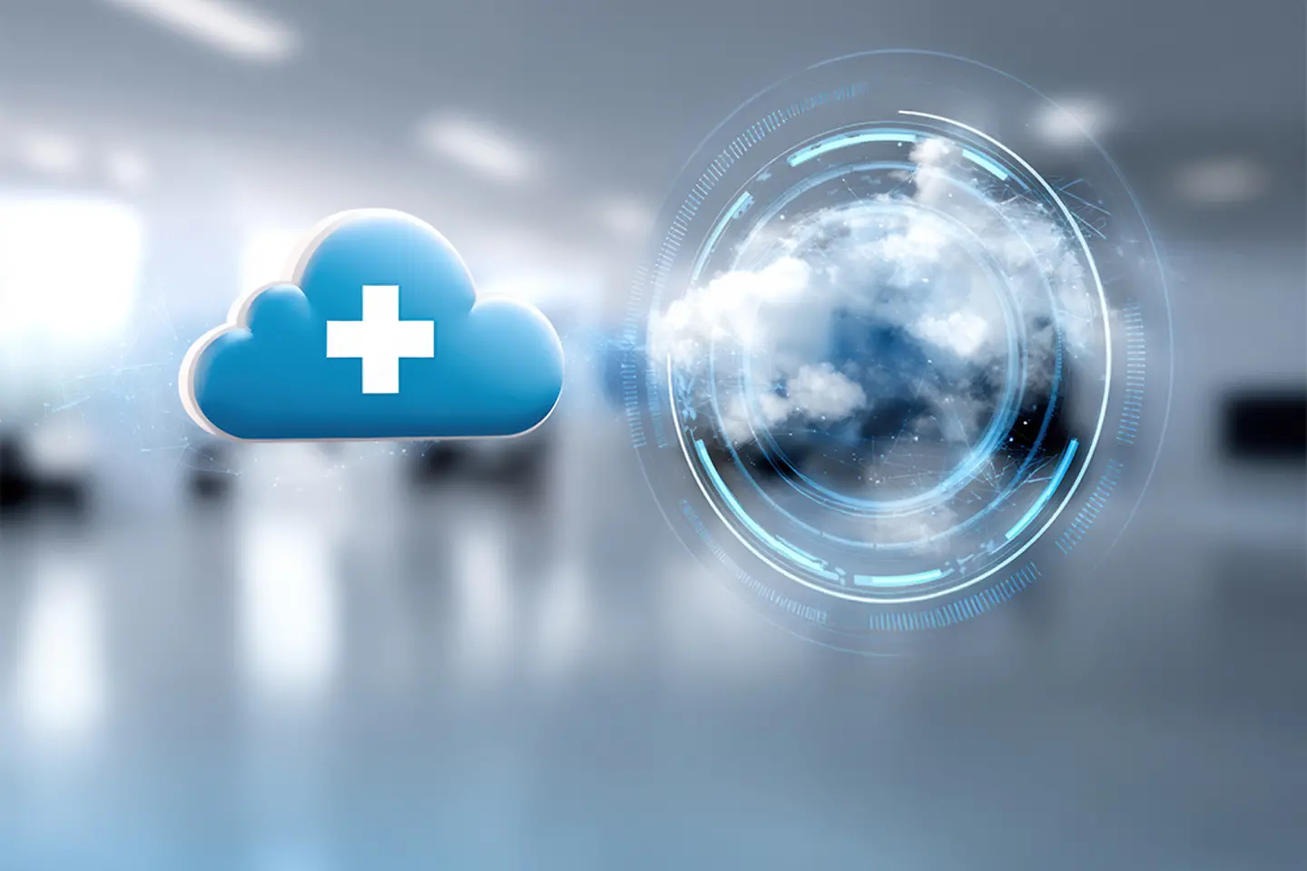 Door AI gegenereerde afbeelding - Afbeelding van een blauwe wolk die een digitale cirkel binnengaat