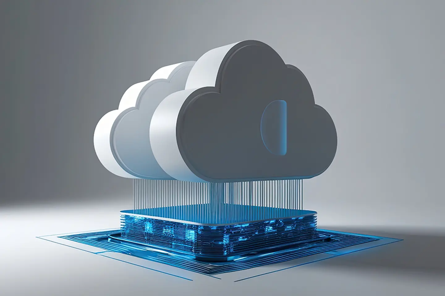 Digitale Grafik: Cloud Computing (KI-generiertes Bild)