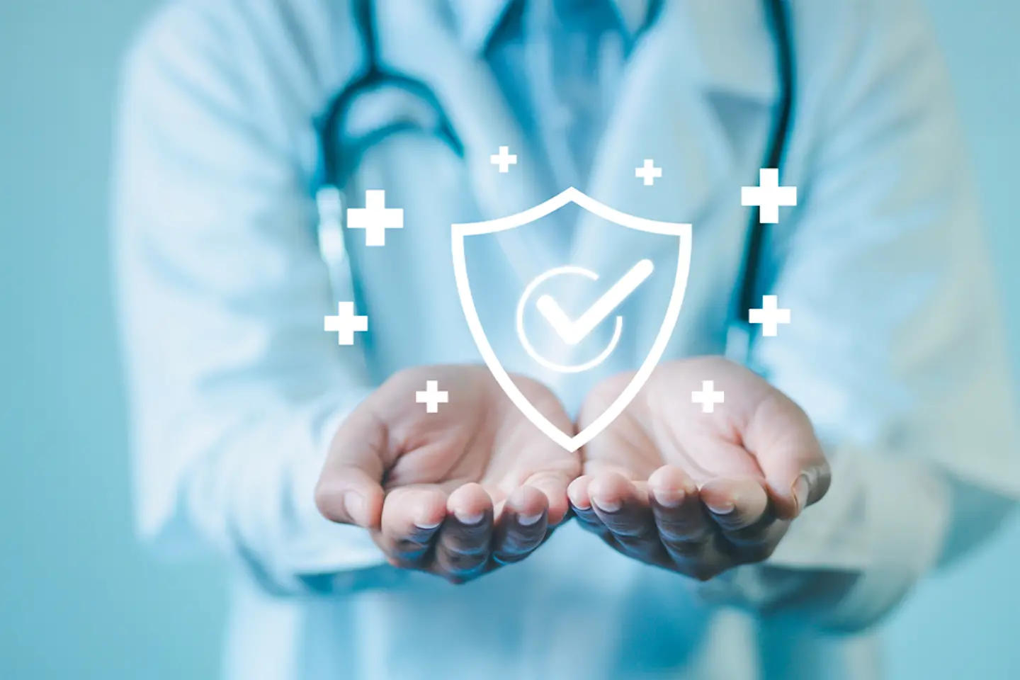 Security graphic icon on keyboard