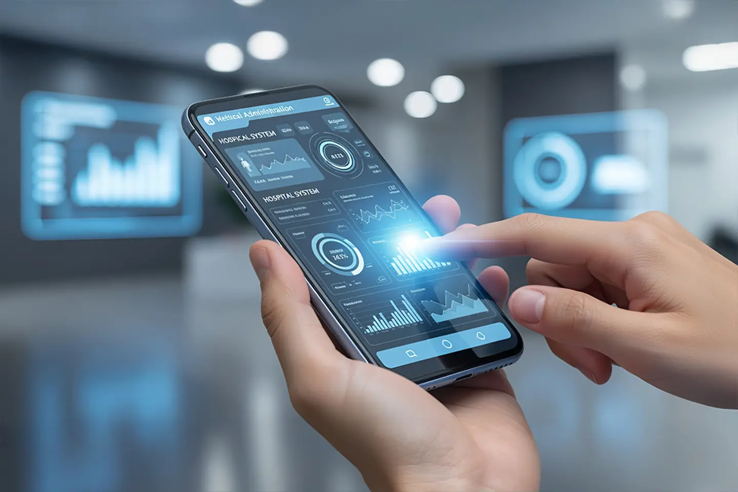 AI-generated image - A person using clinical applications on a smartphone