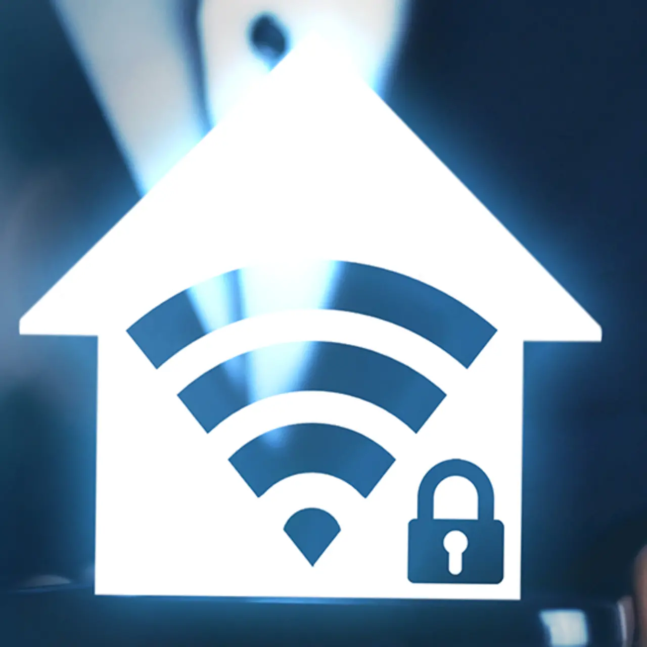 Digitale Darstellung eines Hauses mit Schlüssel