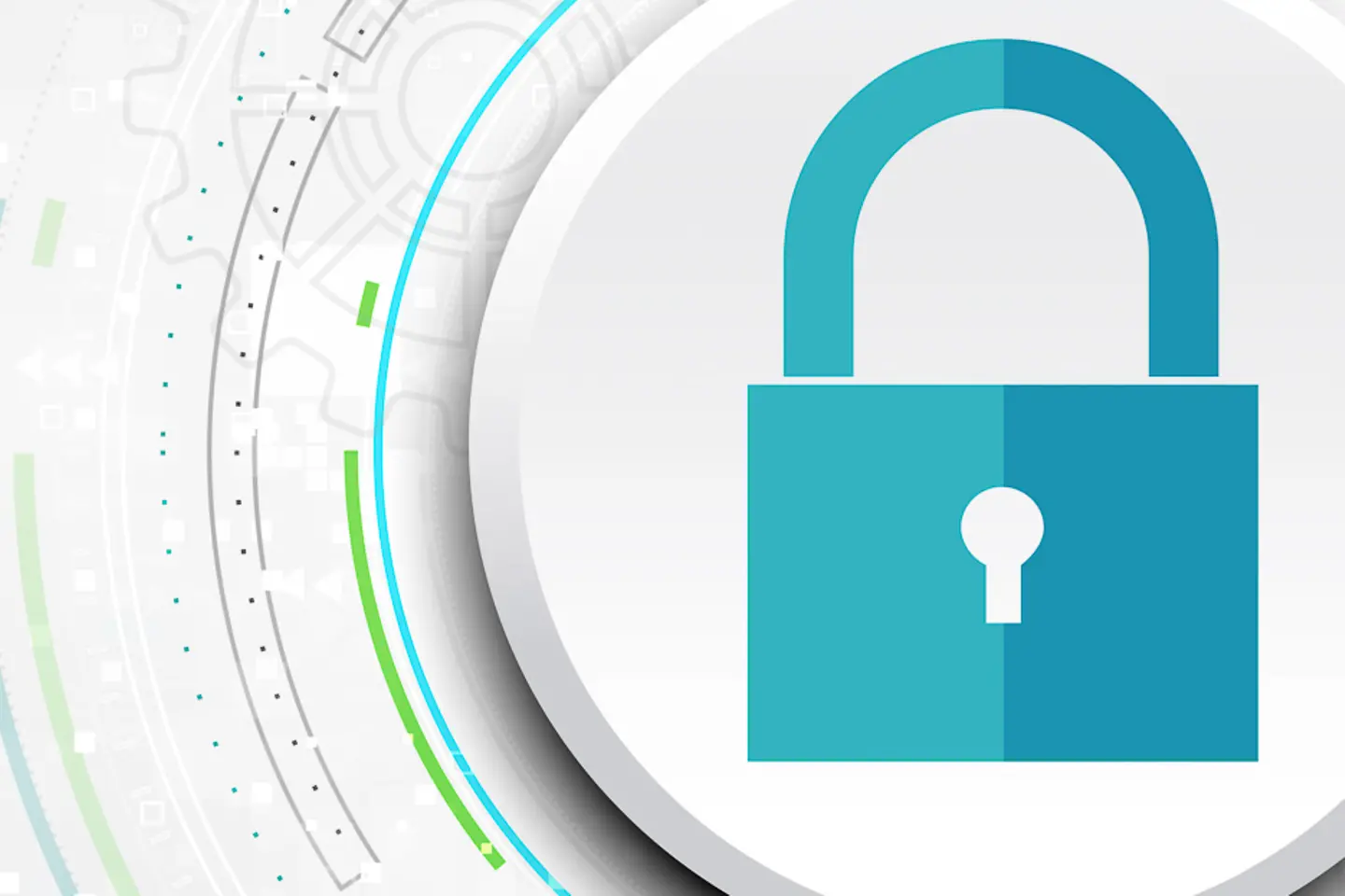 Imagen de un candado rodeado por secuencias de datos