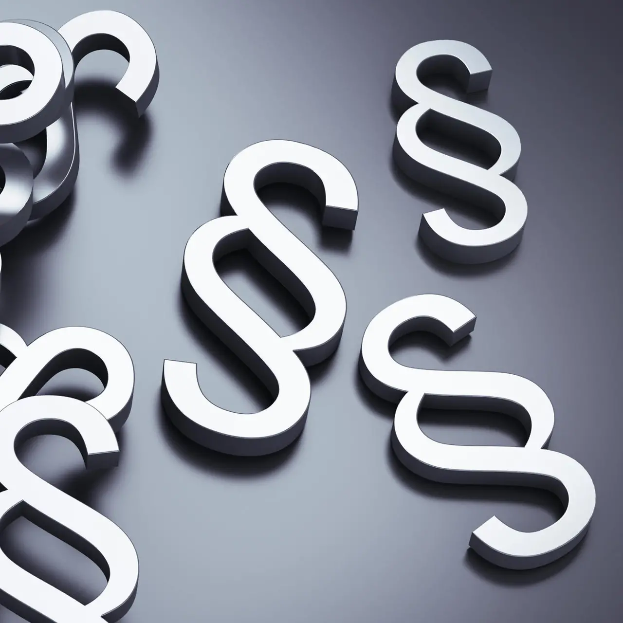 Silberne Paragraphenzeichen auf schwarzem Hintergrund