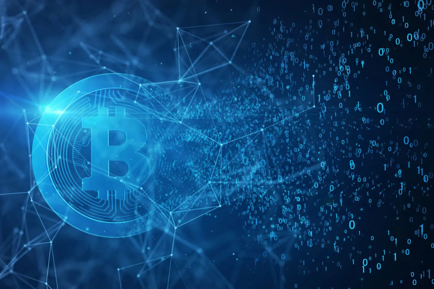 Digitaler Bitcoin, der sich auflöst