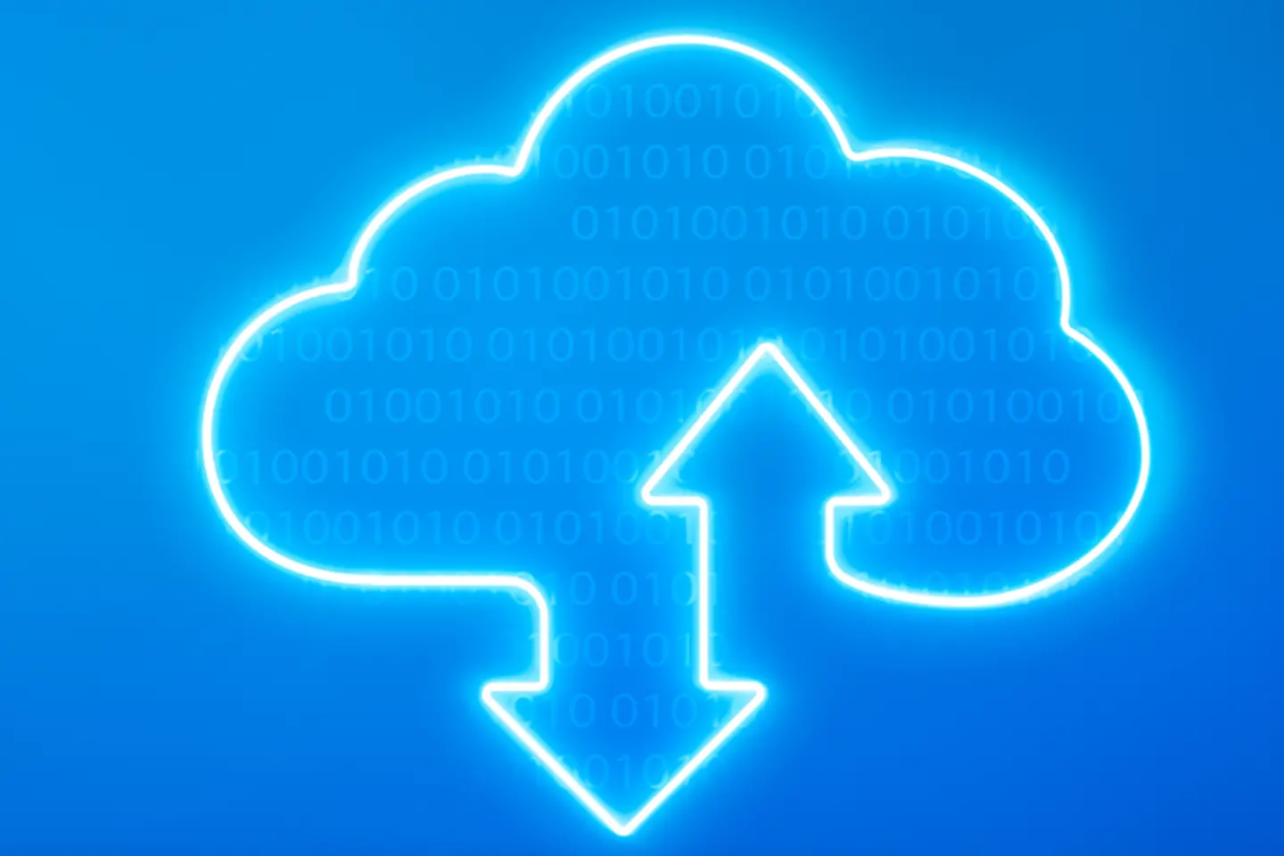 Digitale Cloud auf blauem Hintergrund