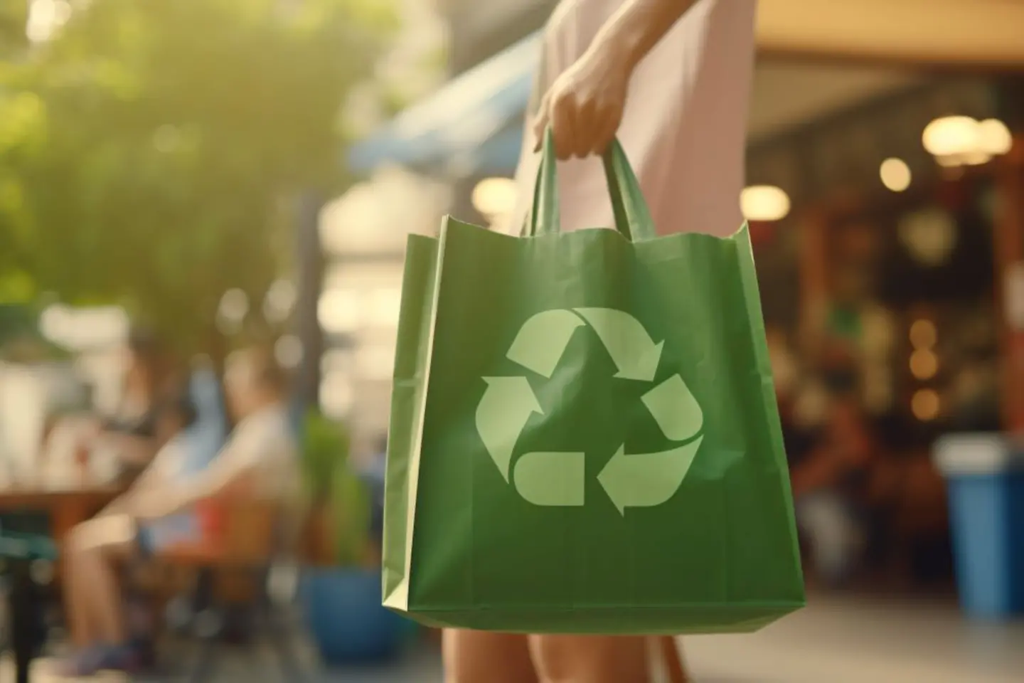 Sostenibilidad en el comercio minorista. Bolsa de la compra reutilizable. 