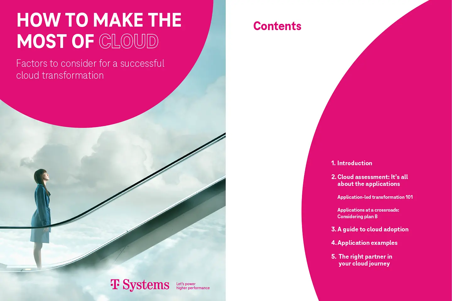 Cover and the next three pages as a screenshot showing the white paper with the topic How to make the most of cloud