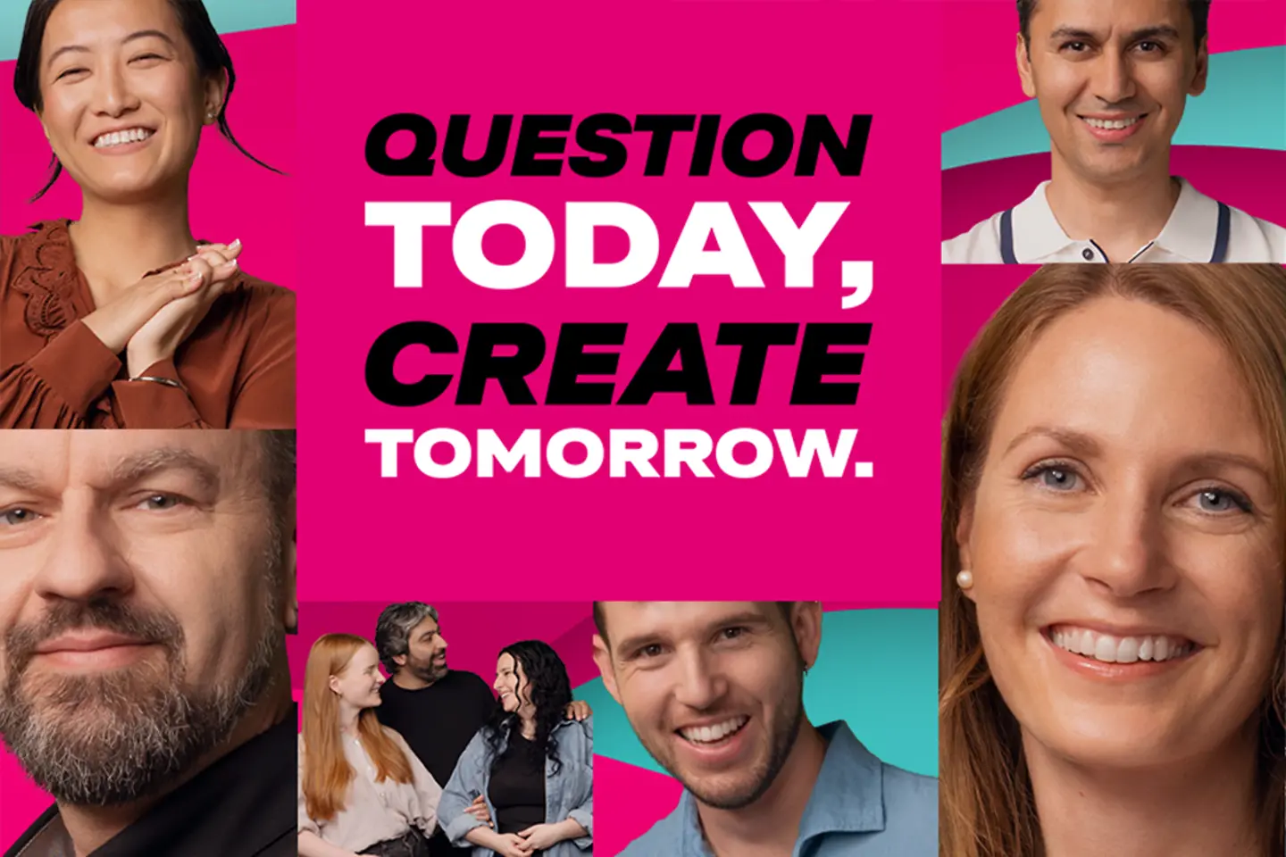 Five hands hold each other in a circle