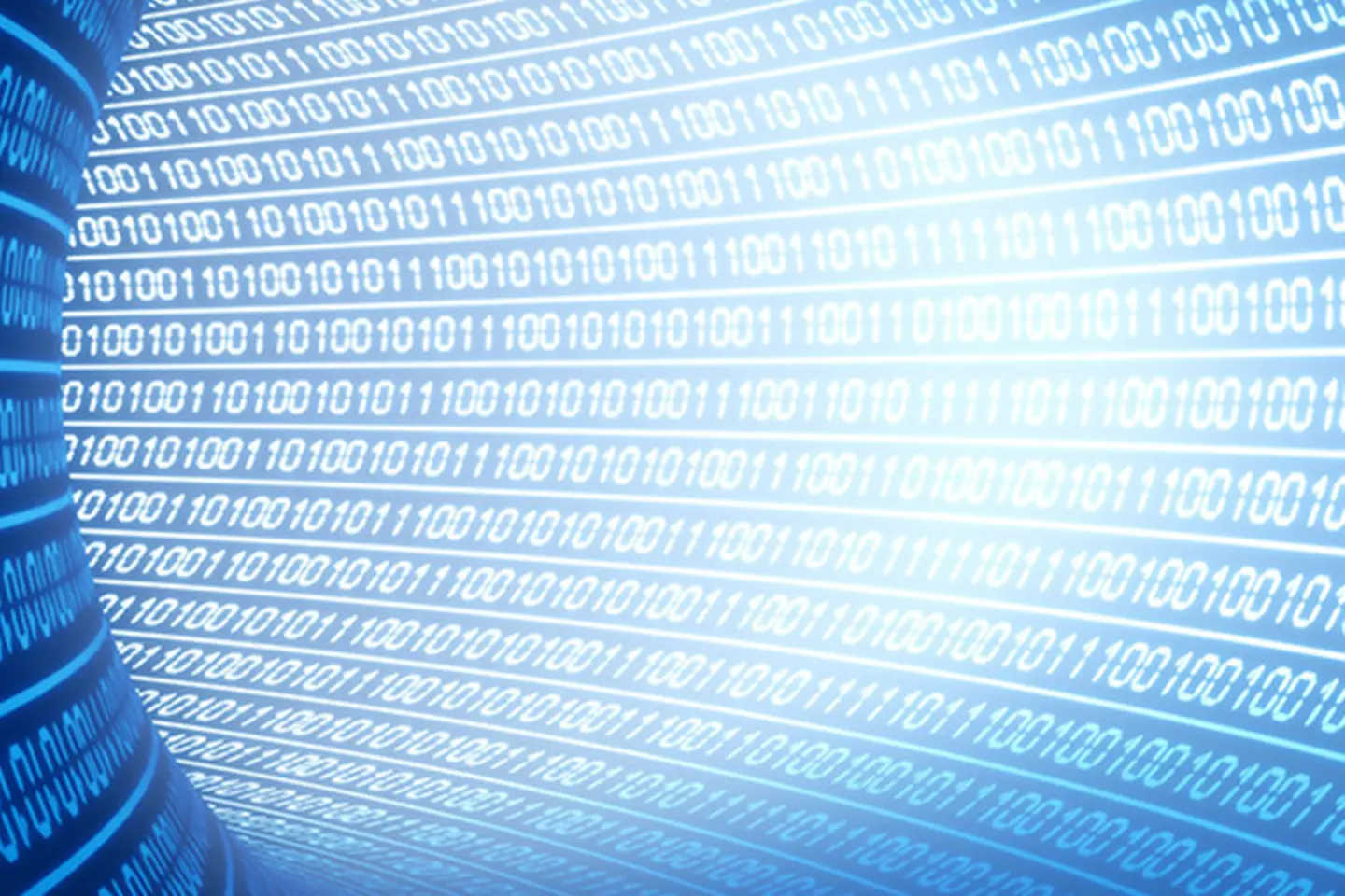 blauer Tunnel mit Zahlencodes