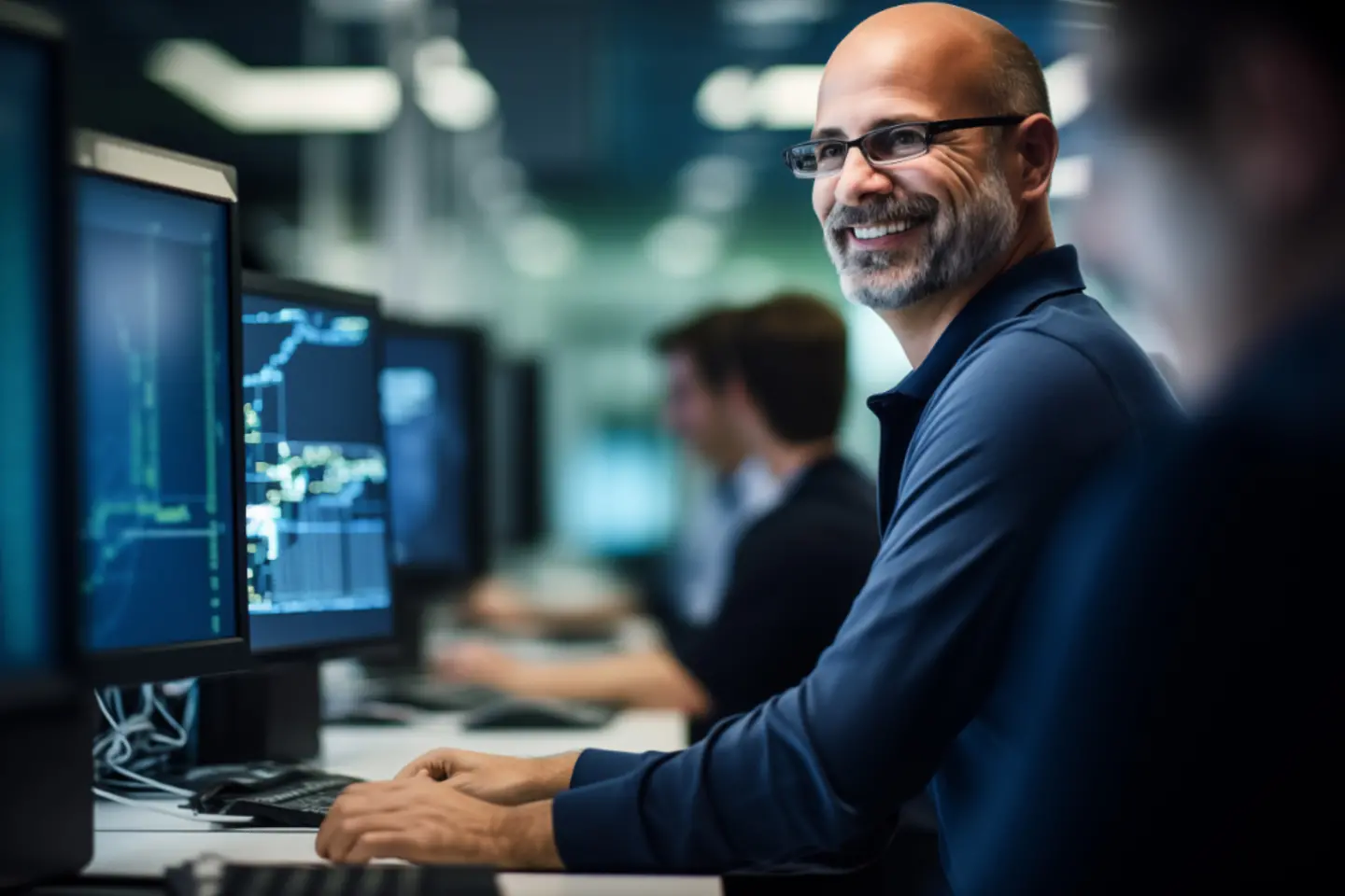 Programmeur travaillant sur des logiciels de cybersécurité